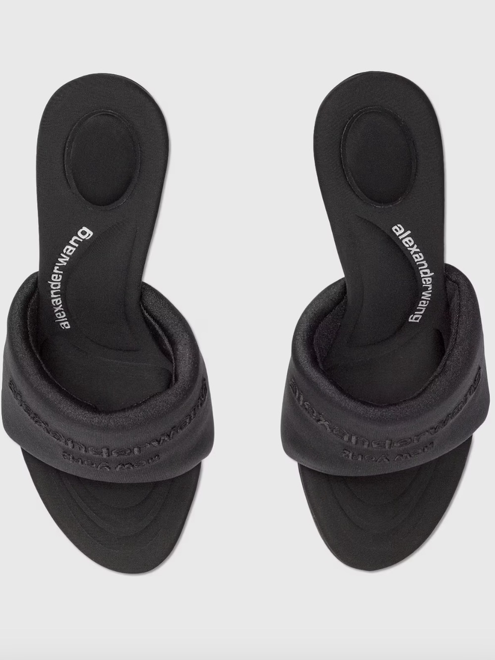 Alexander Wang Black Padded Slide Mules - Picture 1 of 12